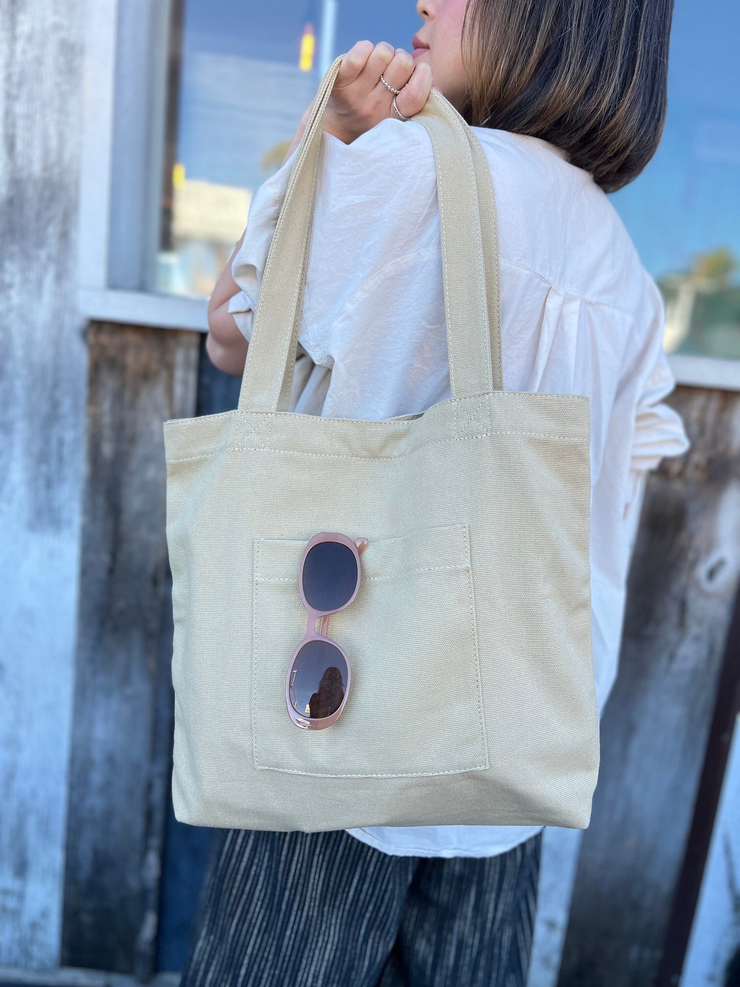 The Timeless Tote in Warm Beige